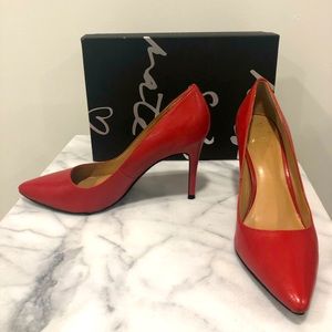 Banana republic red leather heels